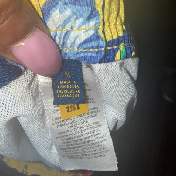 SOLD - Ralph Lauren Yellow Floral Athletic Swim Shorts - Picture 3 of 10